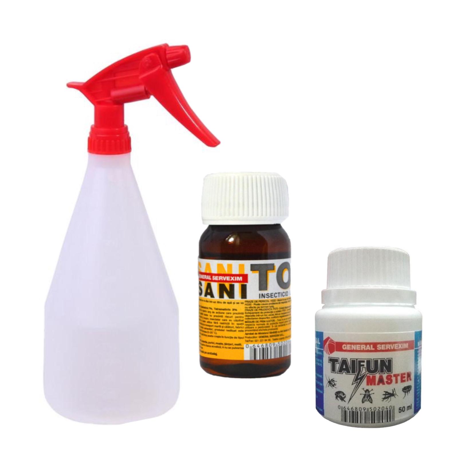 Insecticid universal anti insecte , Sanitox 40 ml +Insecticid universal Taifun 50 ml + cu Pulverizator 1 L